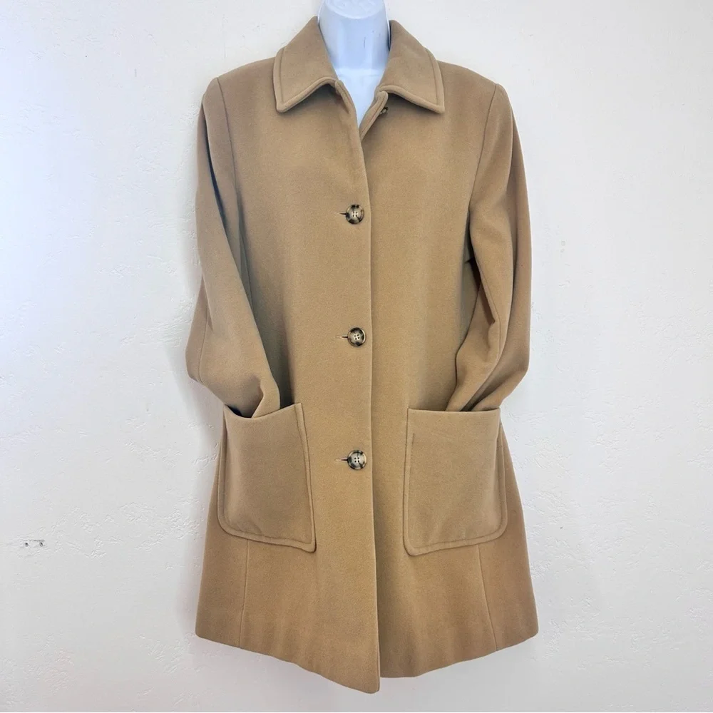 Pendleton Vintage Cashmere Wool Pea Coat Camel Womens Size 8P USA